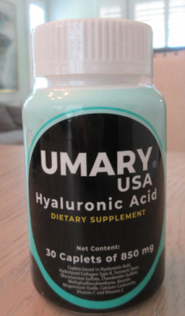 A bottle of Umary hyaluronic acid supplements