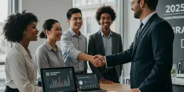 Small business owners discussing new 2025 loan rules with a financial advisor