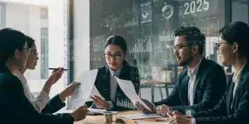 Employees reviewing 2025 health benefits and financial reports, focusing on HSA and FSA optimization.