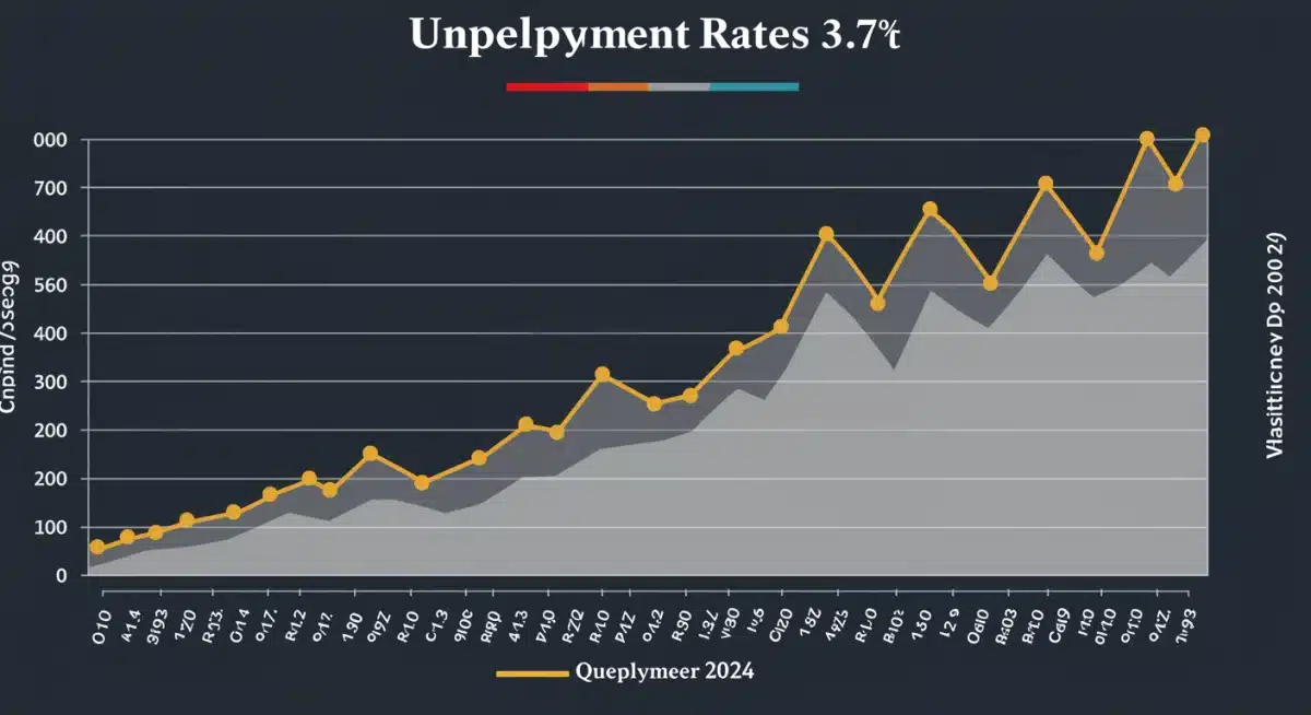 Graph showing stable US unemployment rate trend from 2023 to Q4 2024