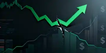 Strategic investor analyzing U.S. stock market trends during a bear market, identifying value opportunities.