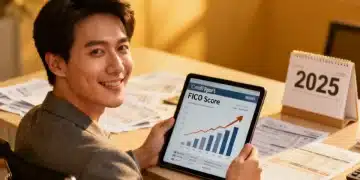 Strategic credit score improvement plan on a tablet for 2025