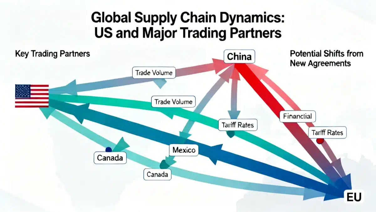 Dynamic graphic of global supply chain flows and economic indicators