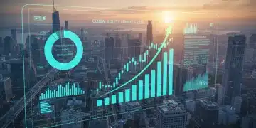 Digital financial interface showing growth trends for 2025 investment portfolio optimization