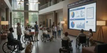 People discussing new US disability benefits laws for 2025 in a community setting.