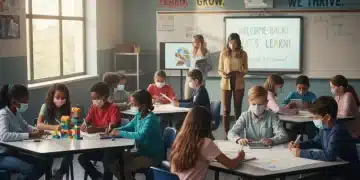 Students learning in a classroom post-pandemic