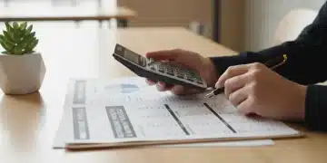 Hands calculating 2025 retirement contributions